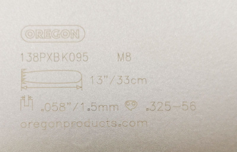 Oznaczenia na prowadnicy Oregon 138pxbk095